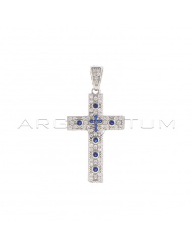 White zircon cross pendant with light...