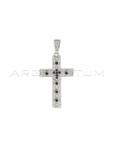 White zircon cross pendant with light...