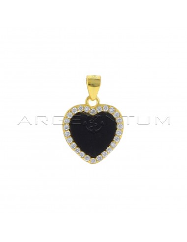 Heart pendant in black onyx in a...