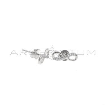 White gold-plated white gold-plated infinity lobe earrings in 925 silver