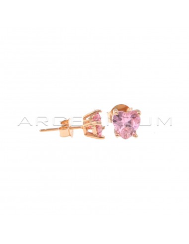 Rose gold plated pink zircon heart...