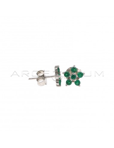 White gold plated green zirconia...