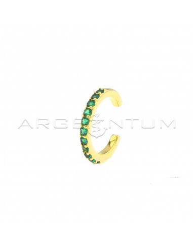 Circle ear cuff with green zircons...