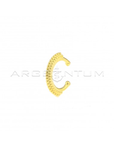 Yellow gold plated dotted circle ear...