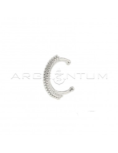 White gold plated dotted circle ear...