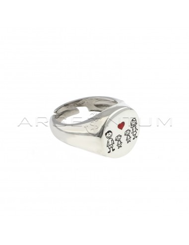 Adjustable pinky family ring with...