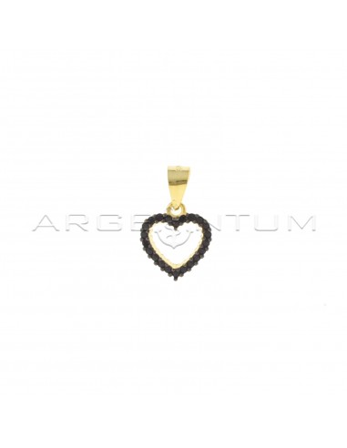 Yellow gold plated black zircon heart...