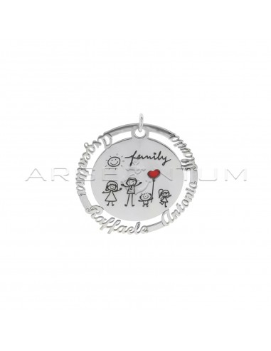 Round medal with engraved family...