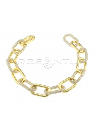 Oval mesh bracelet with white zircon...