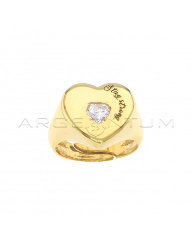 Pinky ring adjustable heart shield...