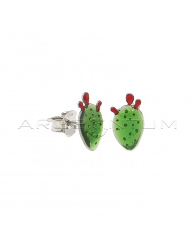 Prickly pear lobe earrings in green...