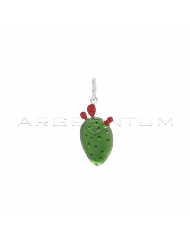 Green and red enamel prickly pear...
