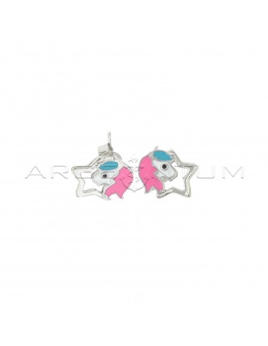 White gold plated star shape stud...