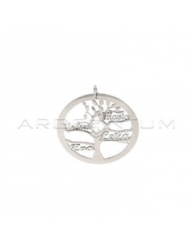 Round plate pendant with tree of life...