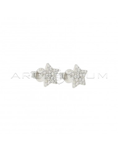 White gold-plated white zirconia pave...