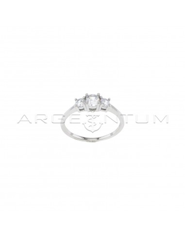 Trilogy ring with white zircons...