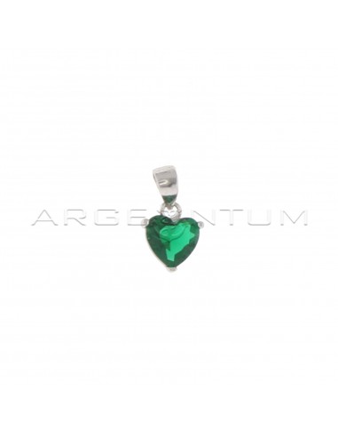 White gold plated green zircon heart...