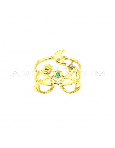 Adjustable three-wire band ring with...