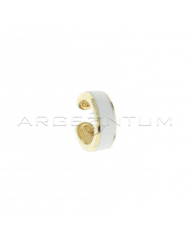 Yellow gold plated white enamel band...