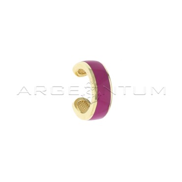 Earcuff cerchio a fascia smaltato viola placcato oro giallo in argento 925