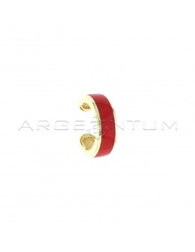Yellow gold plated red enamel band...