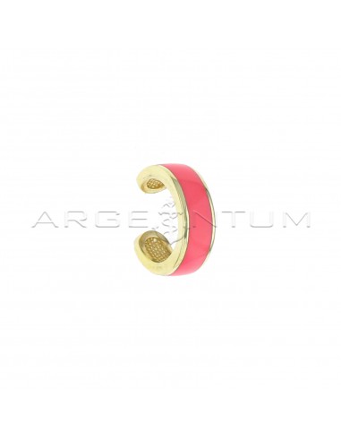 Yellow gold plated rose enamel band...