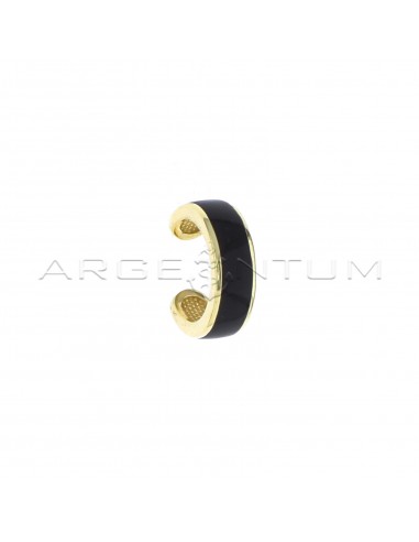 Yellow gold plated black enamel band...