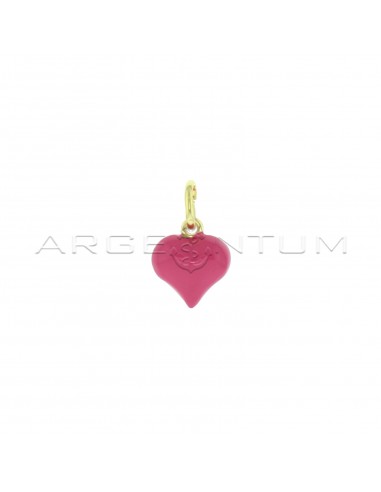 Heart pendant paired with dark pink...