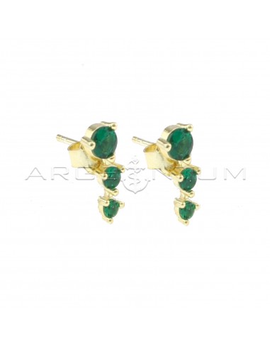 Lobe earrings with green degradé...