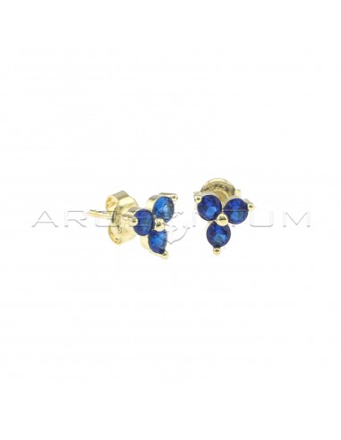 Yellow gold plated blue zirconia...