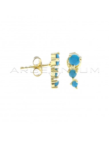Lobe earrings with yellow gold plated...