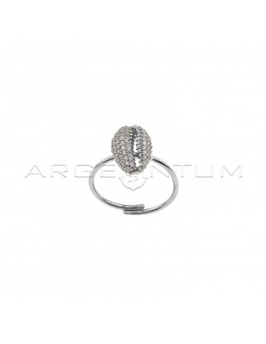 Adjustable wire ring with white...