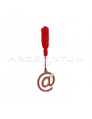 Red enamelled metal snail pendant...
