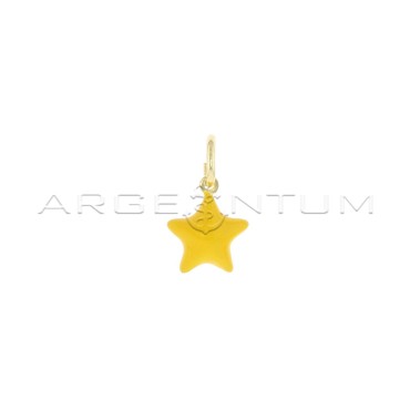 Yellow gold plated banana yellow paired star pendant in 925 silver