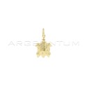 Yellow gold plated turtle pendant in 925 white silver