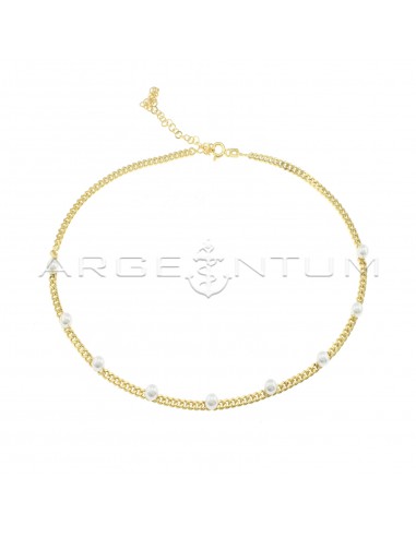Curb link necklace with yellow gold...