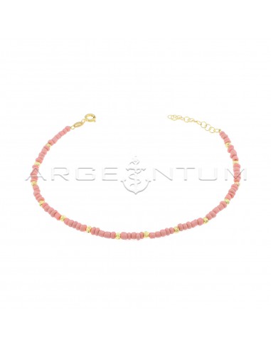 Anklet with pink resin washers and...