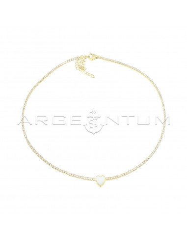 White tennis necklace with white...