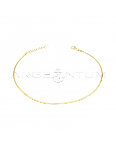 Yellow gold plated flat ear anklet in...