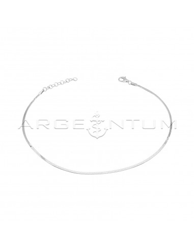 White gold plated flat ear anklet in...