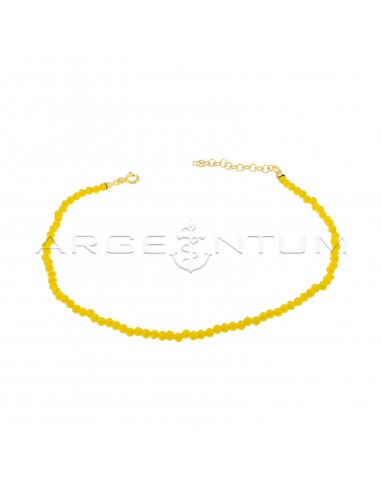 Yellow gold plated yellow faceted...