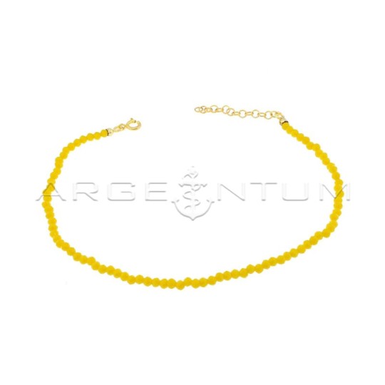 Cavigliera di zirconi faccettata gialla placcata oro giallo in argento 925