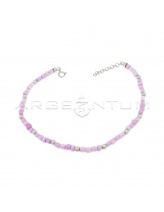 Anklet with lilac resin...