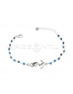 Link bracelet with blue...