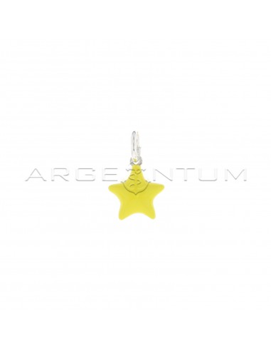 Yellow enameled paired star pendant...