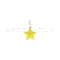 Yellow enameled paired star pendant in 925 silver