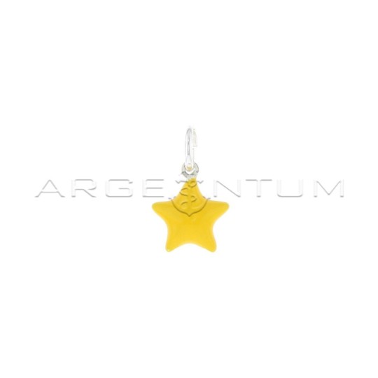 Ciondolo stella accoppiato smaltato giallo banana in argento 925