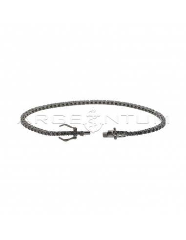 Ruthenium-plated tennis bracelet with...