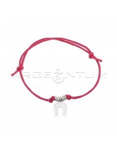 Fuchsia cord bracelet with...