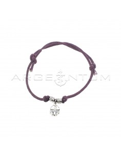 Purple cord bracelet with...